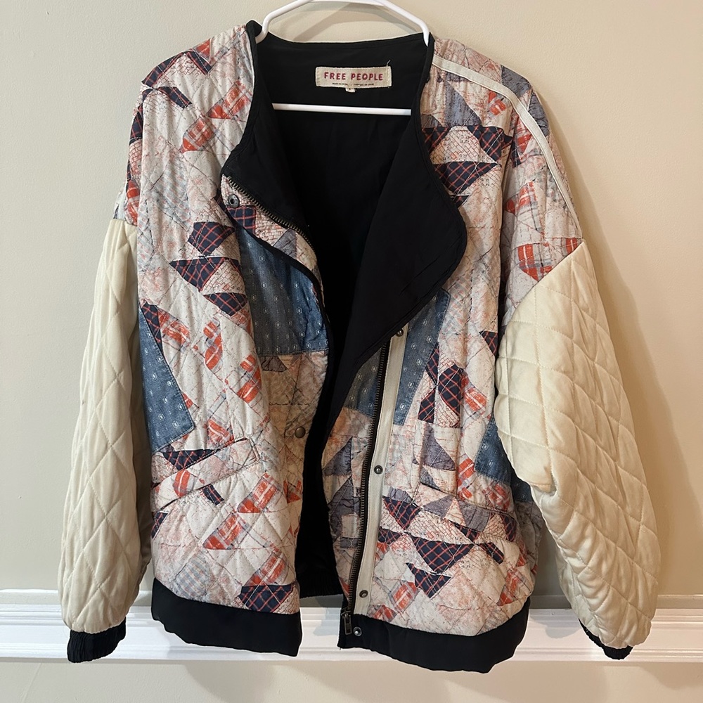 Patchwork Quilted Free People Coat. Size Small.